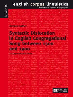 cover image of Syntactic Dislocation in English Congregational Song between 1500 and 1900